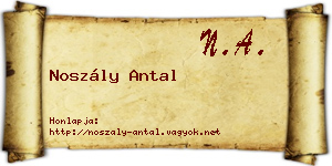 Noszály Antal névjegykártya